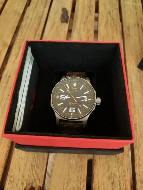 Vostok Europe Expedition North Pole 1 Black Yellow Dial NH35 Automatic w Leather