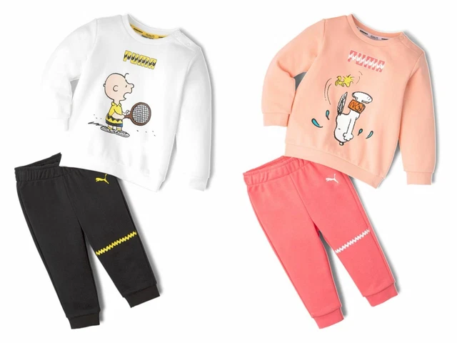 Puma Unisex Peanuts Minicats Crew Jogger Bambino Tuta Completo Tempo Libero