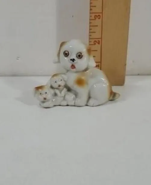 Vintage Porcelain Dog Figurine From Japan