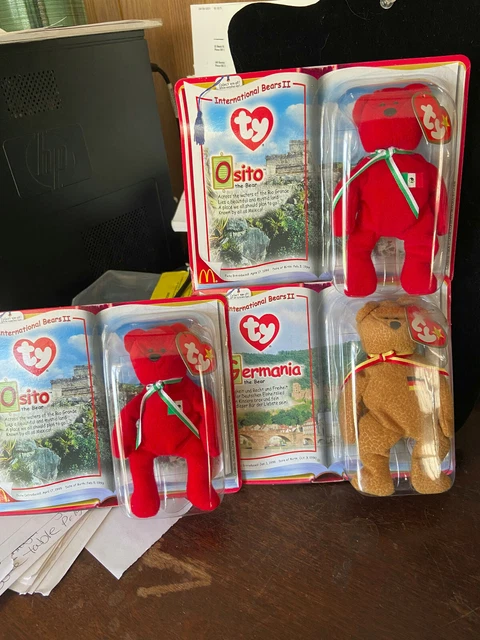 MCDONALD'S TY TEENIE Beanie Babies International Bears II (2) ours et