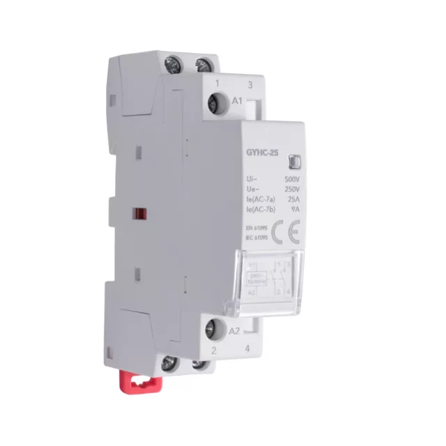 GYHC 2P 25A 2NO AC 220V/230V Manual Control Household Contactor Din Rail Type