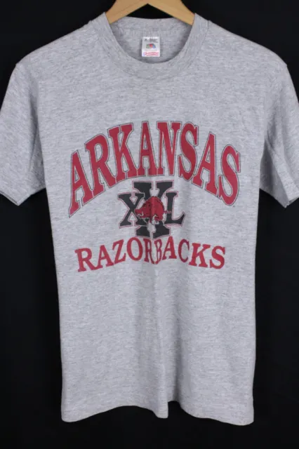 VTG Arkansas Razorback XXL T Shirt Mens sz Medium Gray Single Stitch USA Made