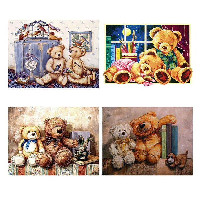 DIY Diamond Painting Kits Full Round Drill Bear Dolls Mosaic Home Decoration Set