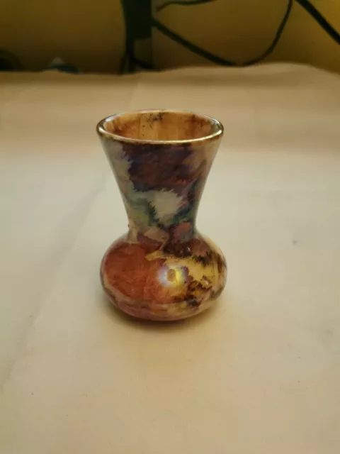 Vintage Miniature Colour Lustre Vase - Oldcourt Ware J. Fryer Ltd post 1955 mark