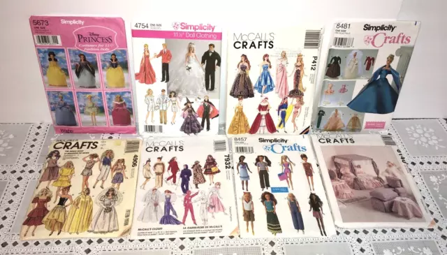 Reproduced McCalls 7311 - Barbie, Midge and Ken Doll Clothes Sewing  Patterns