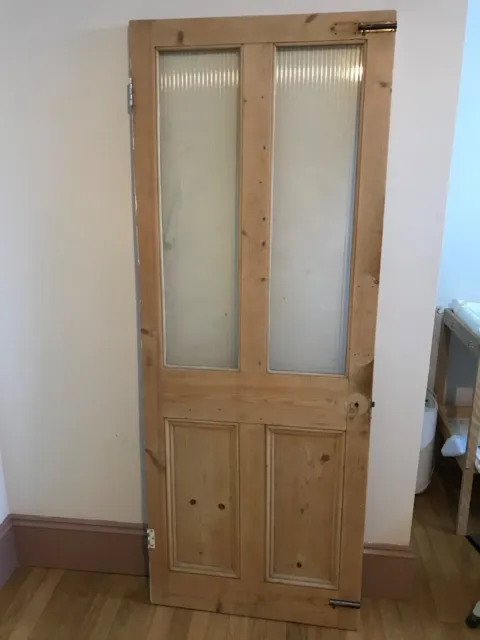 Reclaimed Victorian Pine Wooden Internal Glazed Door