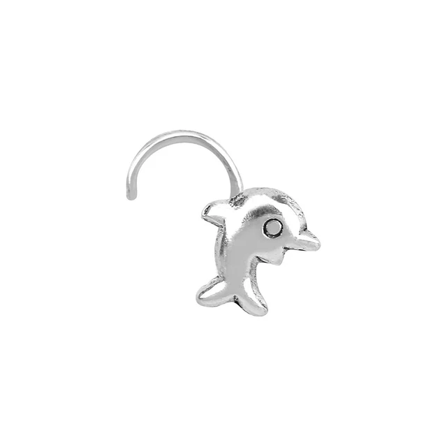925 Sterlingsilber Einzigartig Kleine Delphin Form Draht Nase Nadel Für Mädchen
