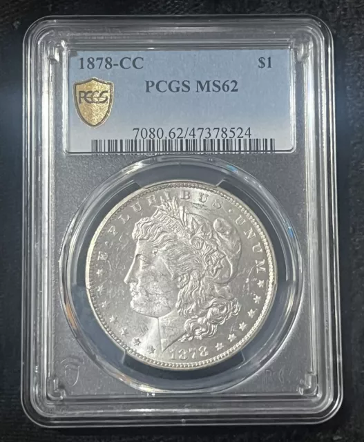 PCGS 1878 CC Morgan silver dollar MS62