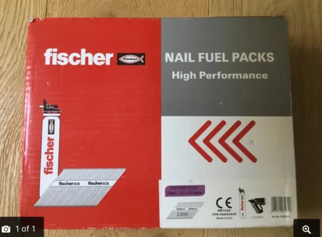 Fischer Nails Fuel Pack 51x2.8mm Ring Galv, 534703, Metal Qty 3300 COLLECTION