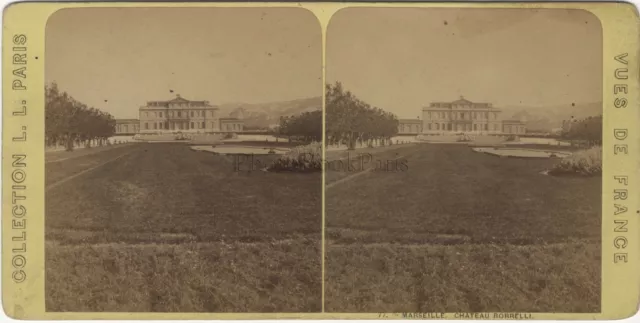 Château Borelli Marseille France Photo Stereo Vintage Albumine ca 1875