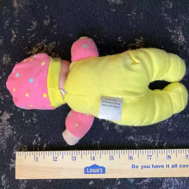 Gi-Go Toys Plush Soft Body Vinyl Face Girl Baby Doll Yellow Pink Blue Yellow Dot 3