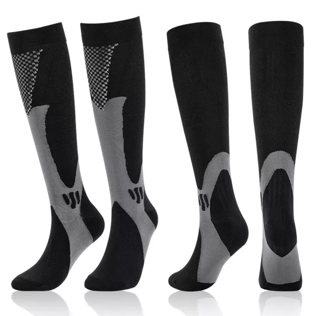 Women's Travel Knee High Socks (2Pairs) Graduated Compression 15-20 & 20-30 mmHg