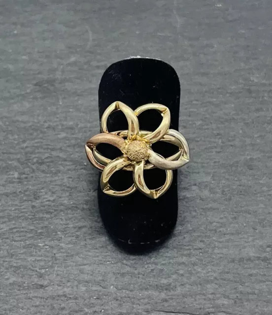 333/8KT Oro Amarillo Anillo Mujer, Flores, Talla 57 ,Buen Estado