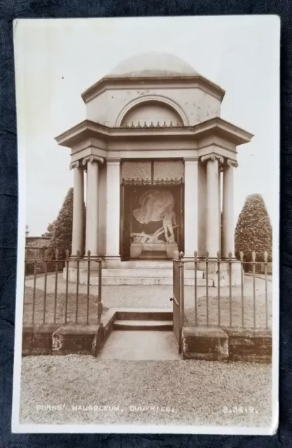 Robert Burns Mausoleum, Dumfries Scotland Real Photo Postcard 1956 w/ Stamp