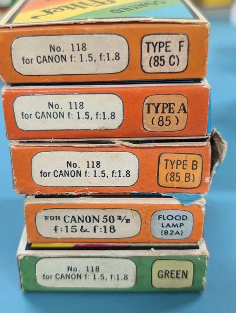 Walz Canon 1.5-1.8 Rangefinder Green Blue Amber Orange + 40mm lens filters NOS Walz Canon 1.5-1.8 Rangefinder Green Blue Amber Orange + 40mm lens filters NOS