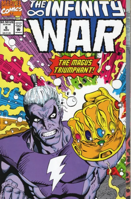 1992 Marvel The Infinity War #6 Gatefold Wraparound Cover Thanos Last Issue