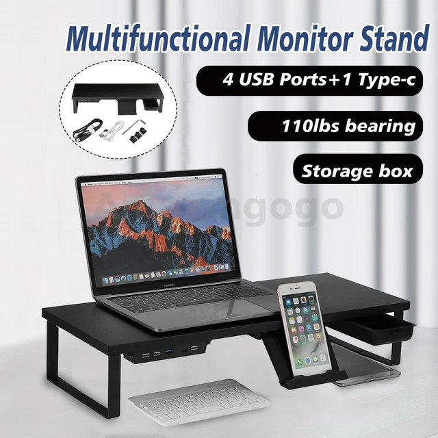 MONITOR STAND RISER Adjustable Computer Monitor Stand Desktop with 4