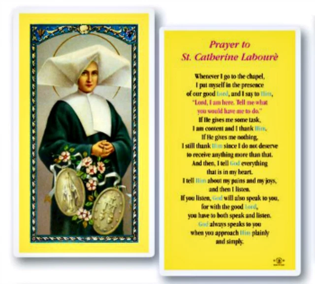 SAINT CATHERINE LABOURE Prayer Card Chose For A Wonderful Task By SAINT CATHERINE LABOURE Prayer Card Chose For A Wonderful Task By