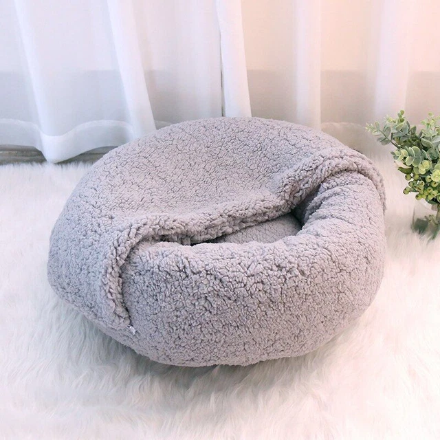 Comfortable Fluffy Dog Beds Luxurious Styles Round Donut Bed For Pet Accessories