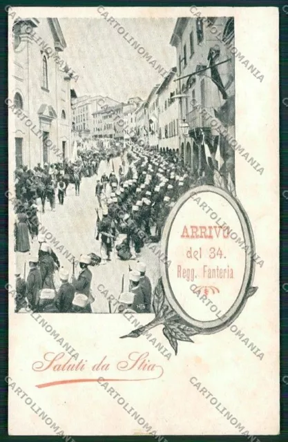 Arezzo Casentino Stia Military Greetings Postcard QQ3360