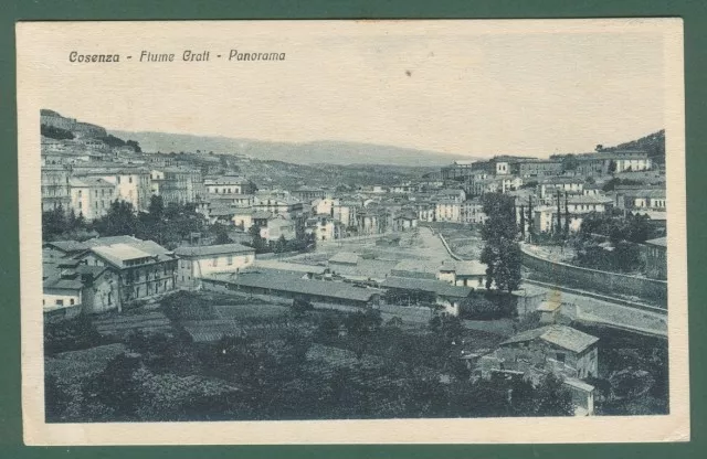 Calabria. COSENZA. Panorama. Cartolina d'epoca viaggiata nel 1927.