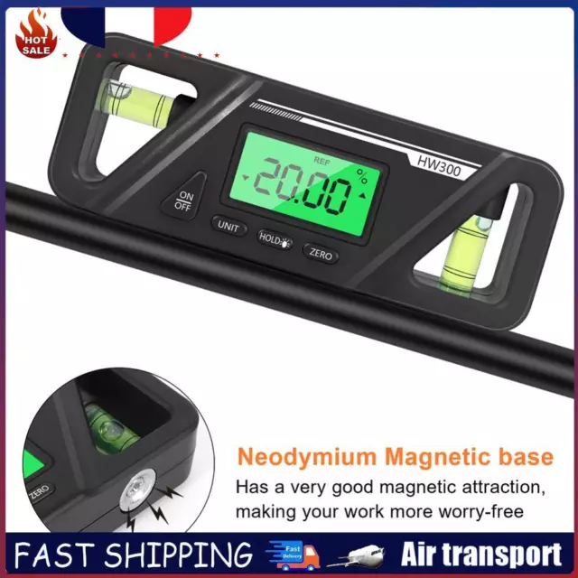 Digital Protractor Angle Finder Inclinometer Magnets Angle Level (Black) FR