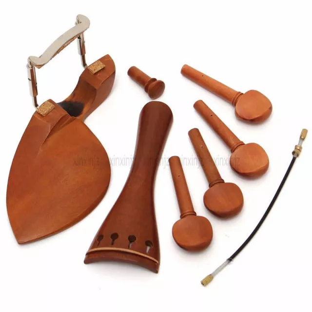 4/4 Violin Accessory Kit Tailpiece Chin Rest Tuning Peg Endpin Jujube Material