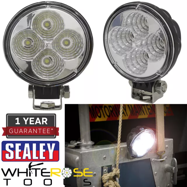 Sealey Work Light Round with Mounting Bracket 12W SMD LED Mini Waterproof