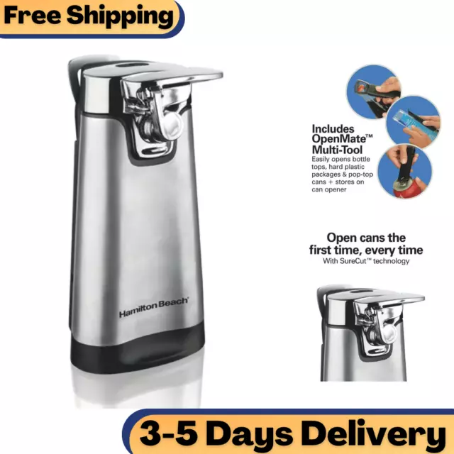 Hamilton Beach Sure Cut Stainless Steel Can Opener with Multi-Tool, New,  76778W