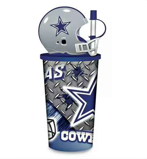 NFL Dallas Cowboys Helmet Tumbler Cup Straw 32oz Water Liquid Plastic Sip & Go NFL Dallas Cowboys Helmet Tumbler Cup Straw 32oz Water Liquid Plastic Sip & Go