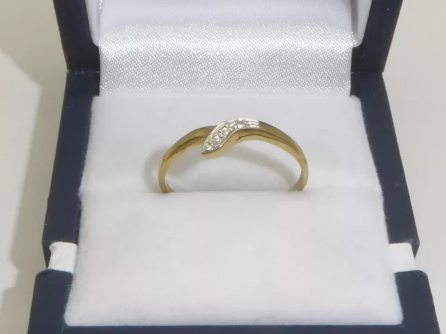 333 Gold Ring  8K Gelbgold Diamant Verlobungsring RG 57 - 18,1 mm 7317