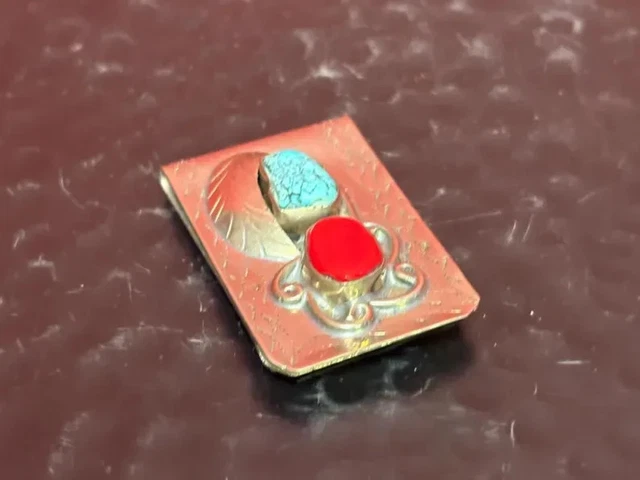 Pince à Billets Or Jaune 18 Carats Sur Argent, Forme Poisson, 2.5 Pouces, Neuve