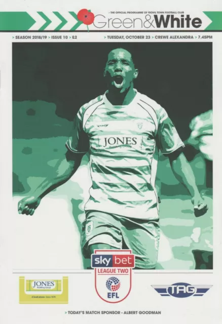 * 2018/19 - Yeovil Town Home Programmes (Last Season In League) Choose From *