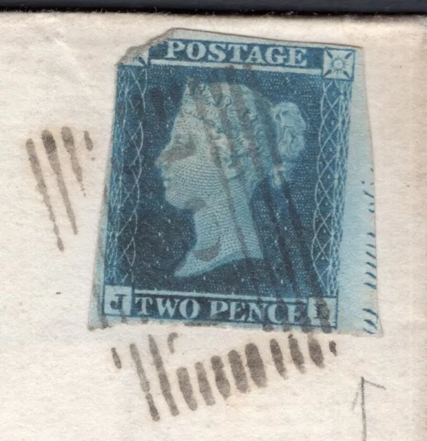 GB 1846 Penny Blue w. Inscription on Folded Cover/Wrapper. Scottish Type Numeral