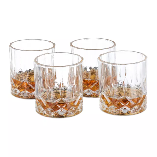 Vaso whisky, Set de 4 vasos de whisky, Set de vasos cóctel, Vasos cristal