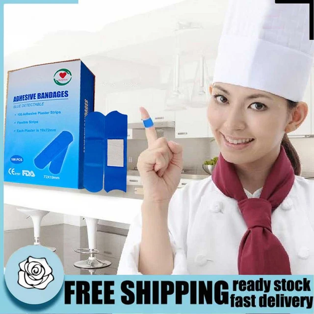 100 tiras adhesivas médicas azules antiinfecciosas unisex para niños