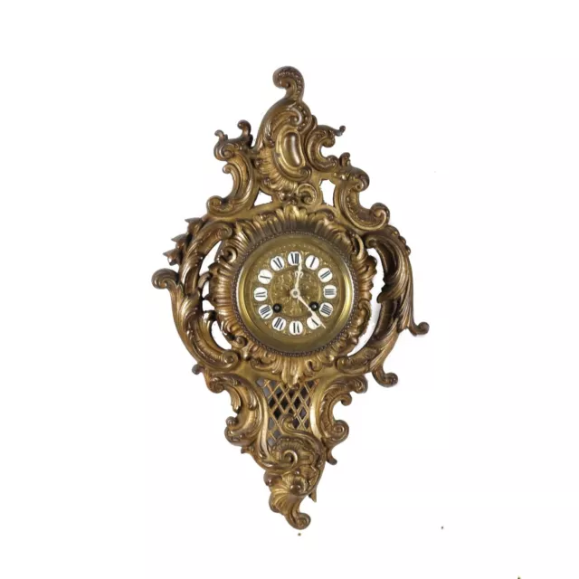 Orologio da Parete stile Rococò Bronzo Dorato - XIX Secolo Francia