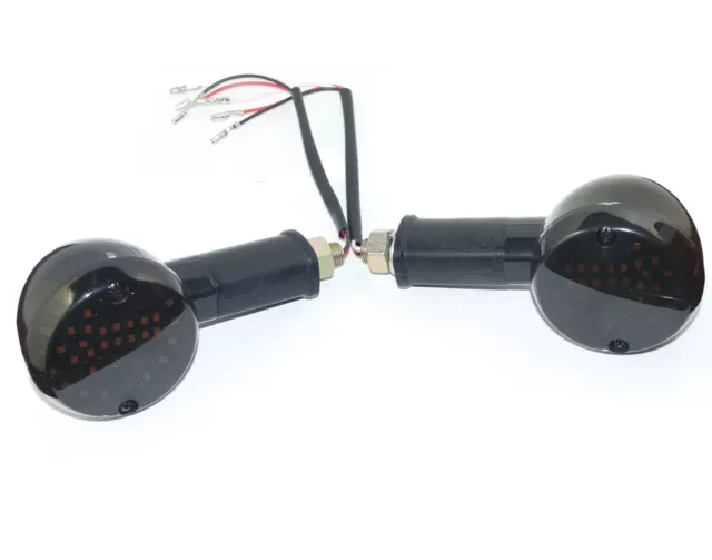 For Royal Enfield front rear Black LED Indicator Blinker trafficator @Vi 2