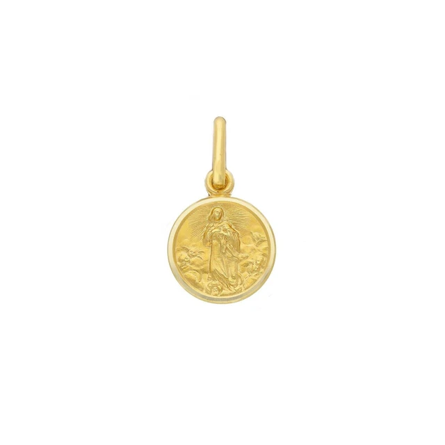 Pendentif Médaille Vierge Marie En Or Jaune 18k - Bijou Religieux Occasion