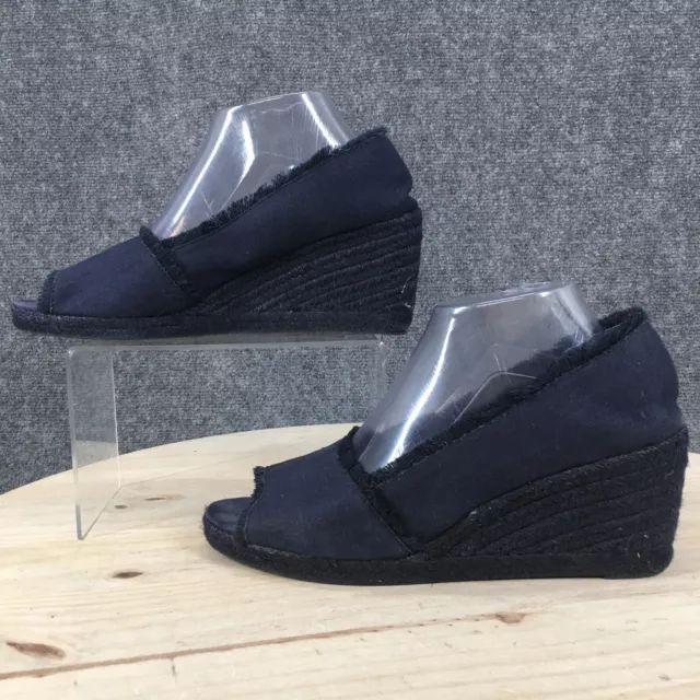 Ralph Lauren Shoes Womens 9.5M Slip On Loafer Espadrille Blue Fabric Wedge Heels
