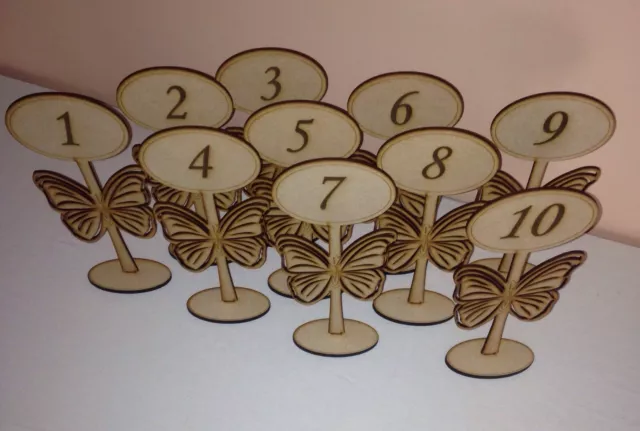 Wooden Freestanding Table Numbers/balloon Weights-wedding , Party, Craft Mdf