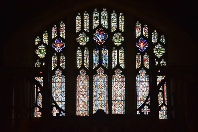+ 100 YEAR Old Stained Glass Church Window from Choir Loft + (SB28A ...