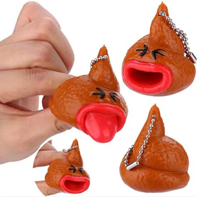 Funny poo squish emoticon toy keychain fun little tricky prank antistress toy YB