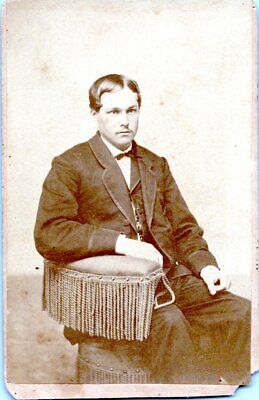 BRIDGETON NEW JERSEY CDV 1860s Young Man W.C. Westcott Carte De Visite Photo
