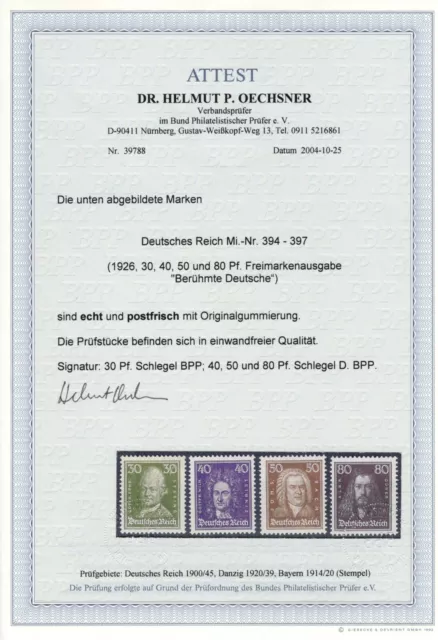 DR: BERÜHMTE DEUTSCHE, MiNr. 385 - 397 ** POSTFRISCH, MICHEL 1.200,- €