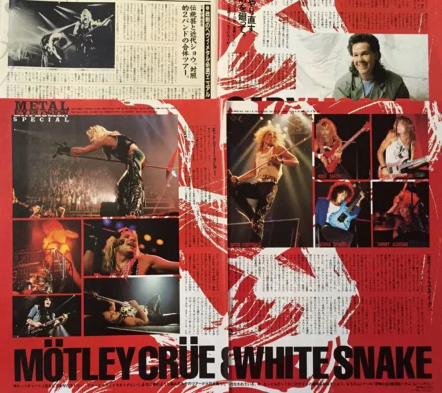 MOTLEY CRUE & WHITESNAKE GARY MOORE 1987 Clipping Japan Magazine PG 9S 5PAGE