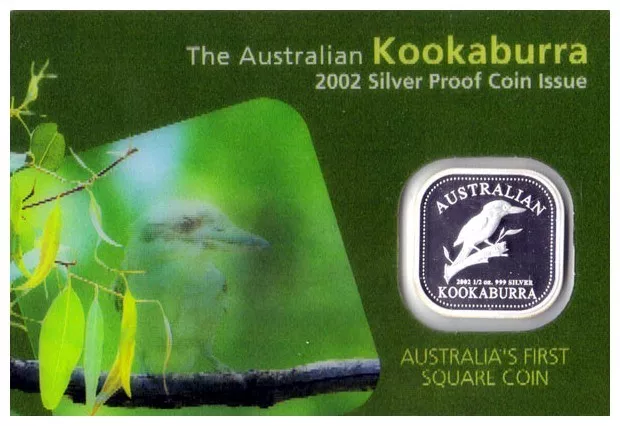 2002 • Australian Kookaburra Proof Coin • Australia's First Square Coin