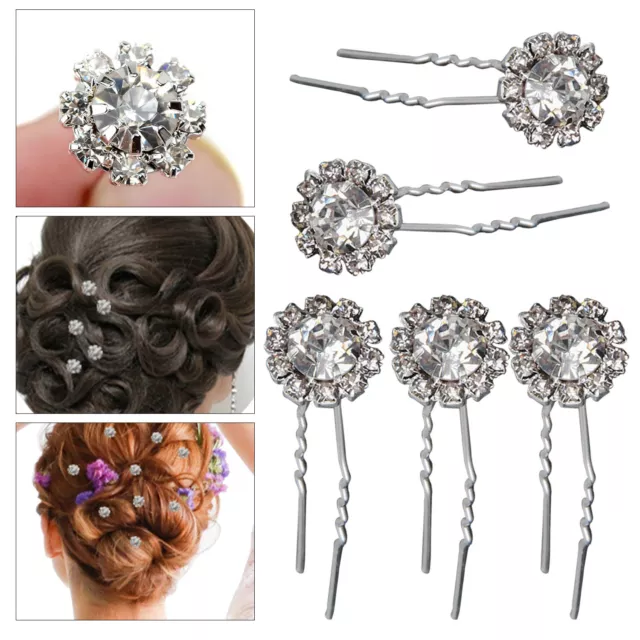 Hair Pins Wedding Party Accessories Diamante Rhinestone Crystal Hair Pins Clips