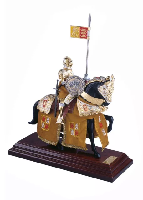 Miniatur Ritter auf Pferd, spanischer Helm, gold, Marto