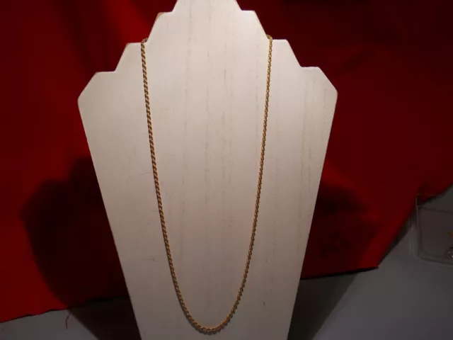 Estate Gold Necklace 14k Yellow Gold Rope Chain 14kt Not Scrap 24" 5.0g 16